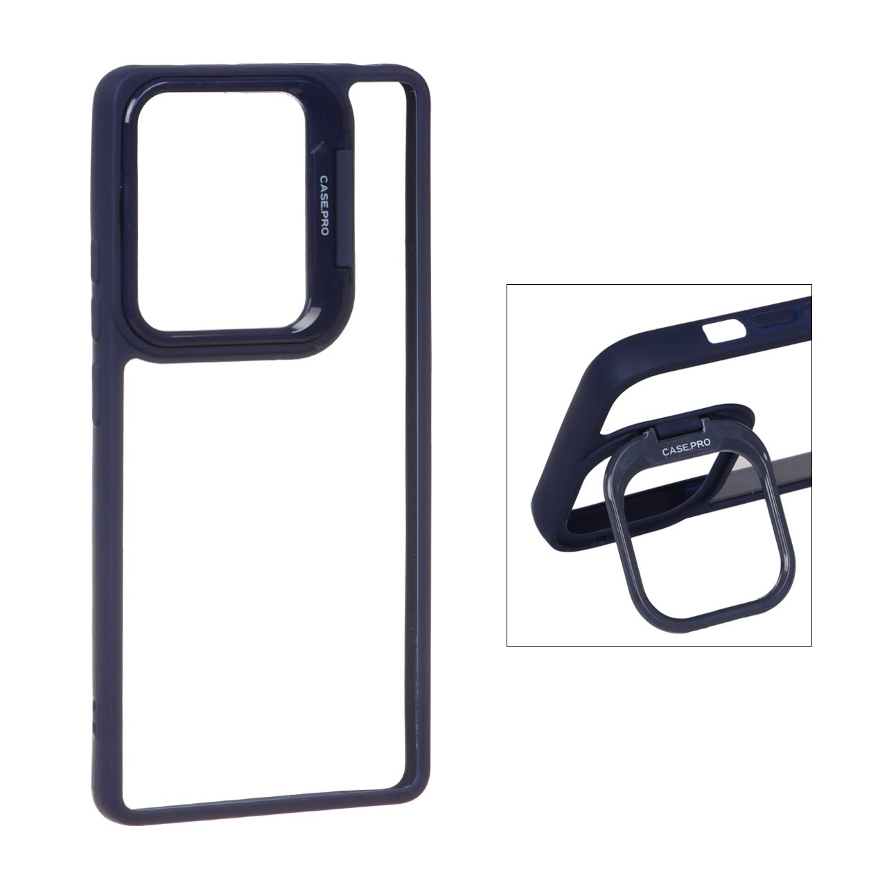 قاب Case Pro استندشو Xiaomi Redmi Note 14S / Note 13 Pro 4G / M6 Pro 4G - سرمه ای