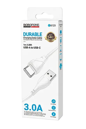 کابل شارژ USB به تایپ سی 3 آمپر بروفون (Borofone) مدل BX121 طول 1 متر