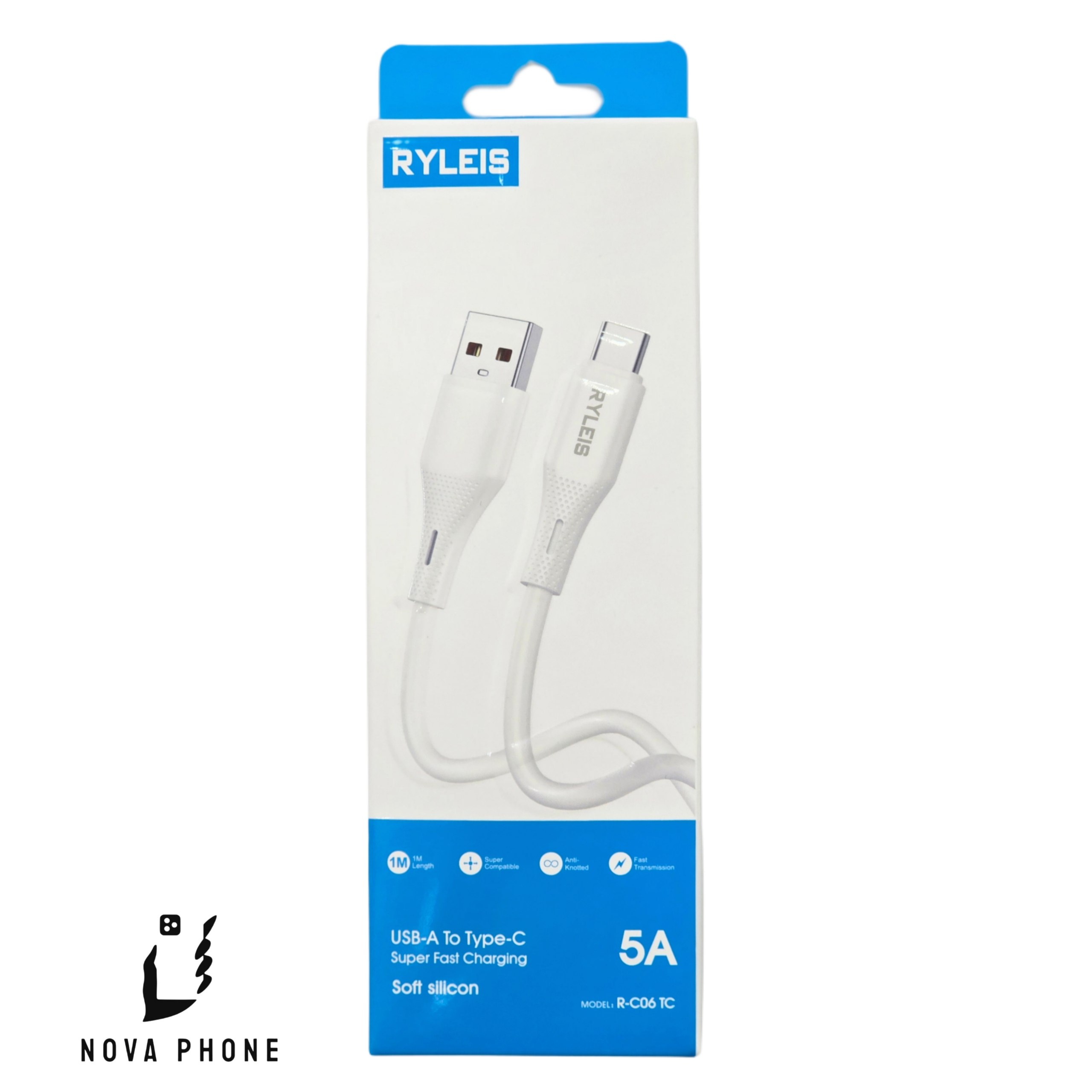 کابل تایپ سی (روکش سیلیکون) برند RYLEIS مدل C06 TC