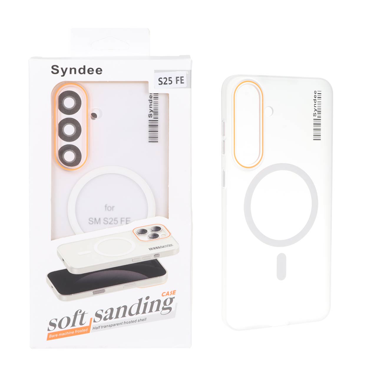 قاب اورجینال Syndee پشت مات MagSafe مدل Samsung Galaxy S25 FE - سفید