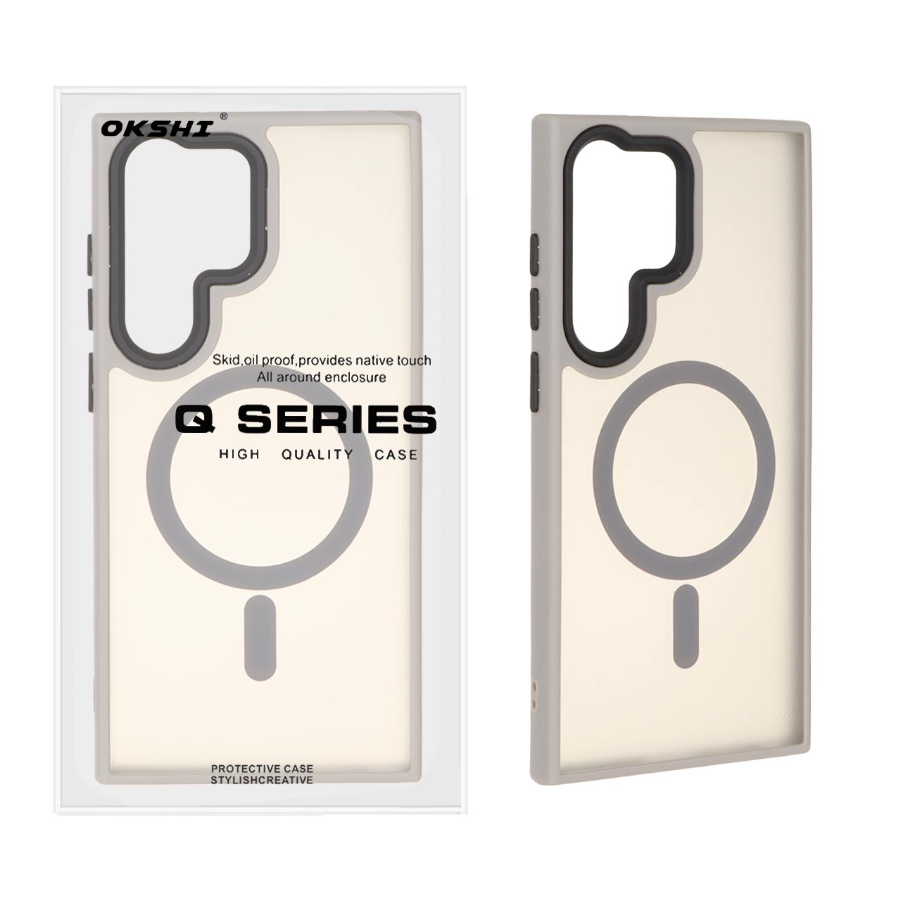 قاب اورجینال Magic Mask مات Magsafe بلک لنز Samsung Galaxy S23 Ultra - خاکستری